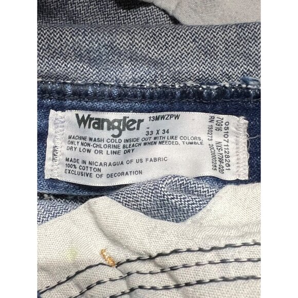 Wrangler 13MWZPW Cowboy Cut Medium Wash Denim Jeans 33 X 34 - Picture 6 of 8